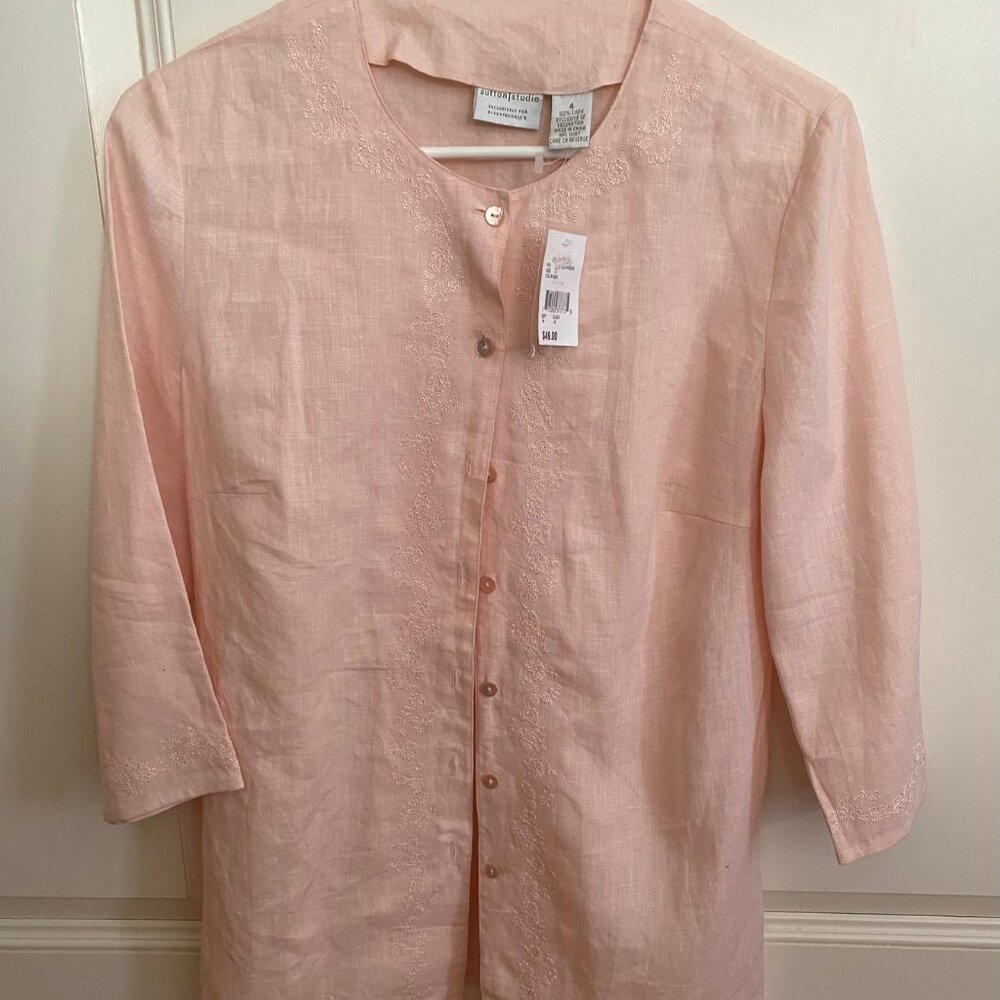 Sutton Studio for Bloomingdale Peach shirt Size 4